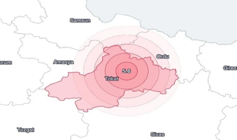 Tokat’ın Sulusaray ilçesinde 5.6 büyüklüğünde deprem