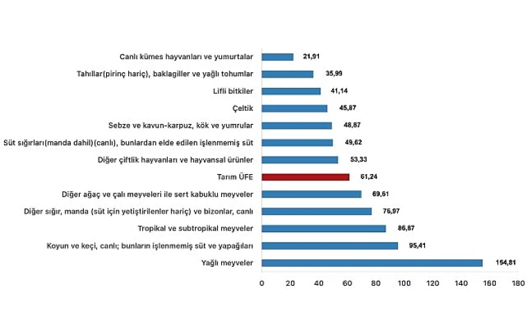 Tarım ürünleri üretici fiyat endeksi azaldı